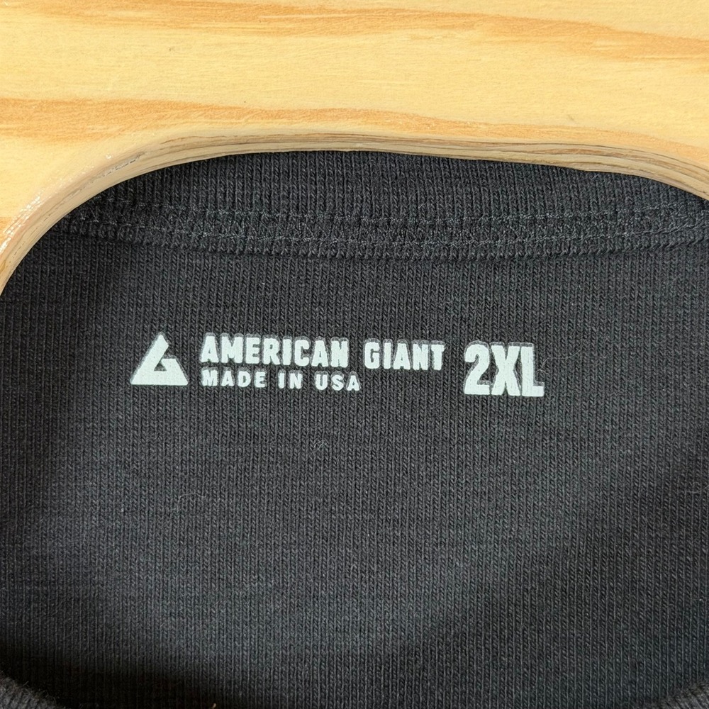 American Giant Men's Rib Tee 2XL Black Heavyweight Casual Workwear Classic NWOT - Picture 6 of 8